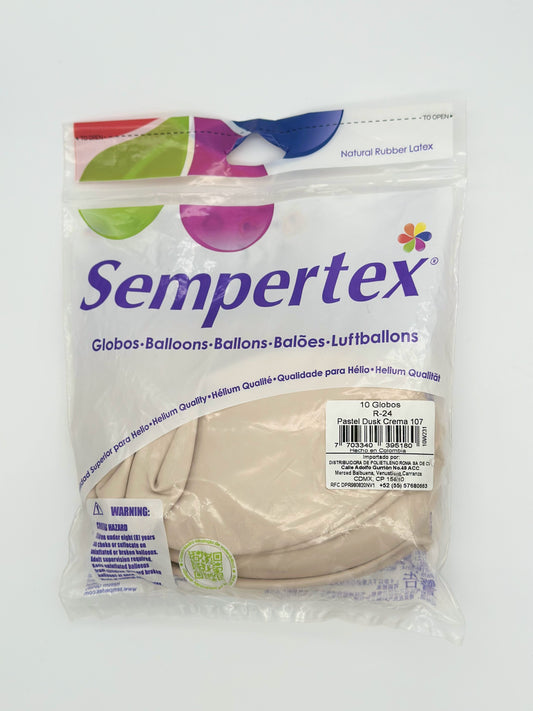 Pastel Dusk Crema 24" (Bolsa 10pzs) Sempertex
