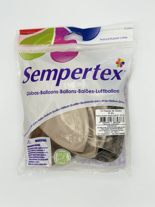 Fashion Surtido Mezcla Café 24" (Bolsa 10pzs) Sempertex