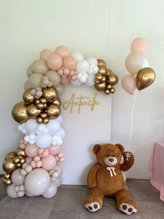 Mampara + Osito y Globos Helio