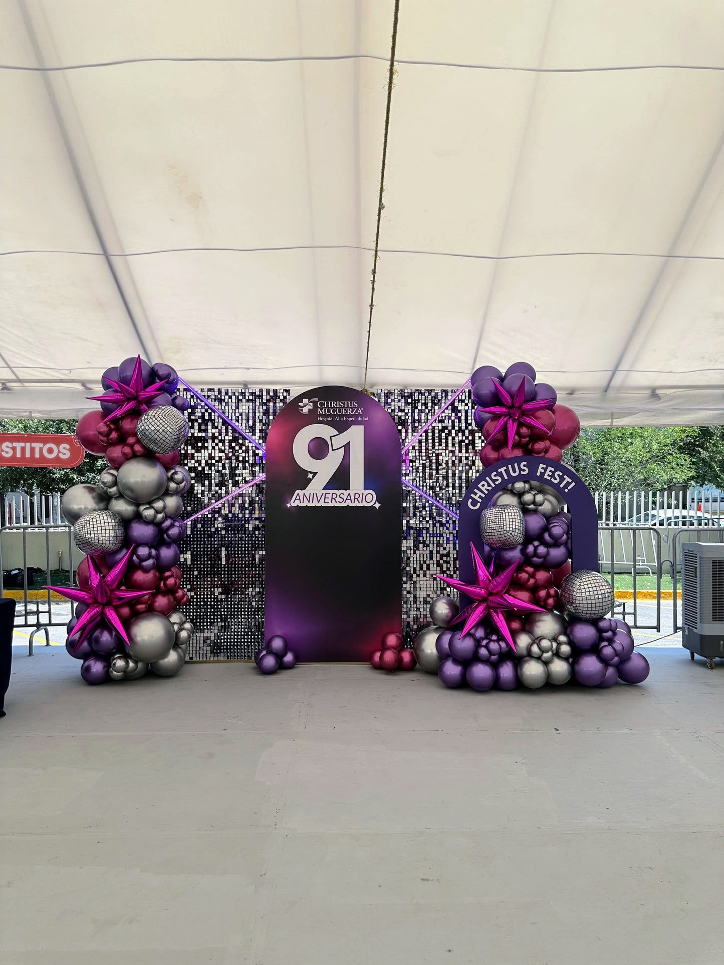 Mampara Personalizada con iluminación + Shimmer
