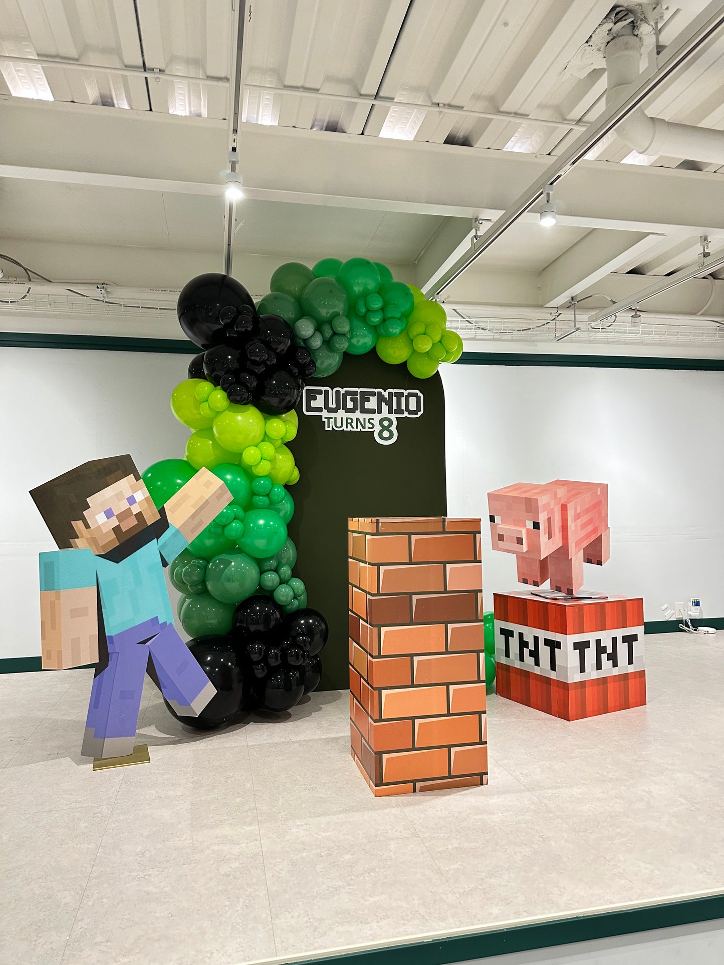Mampara con Personajes 3D Temática Minecraft