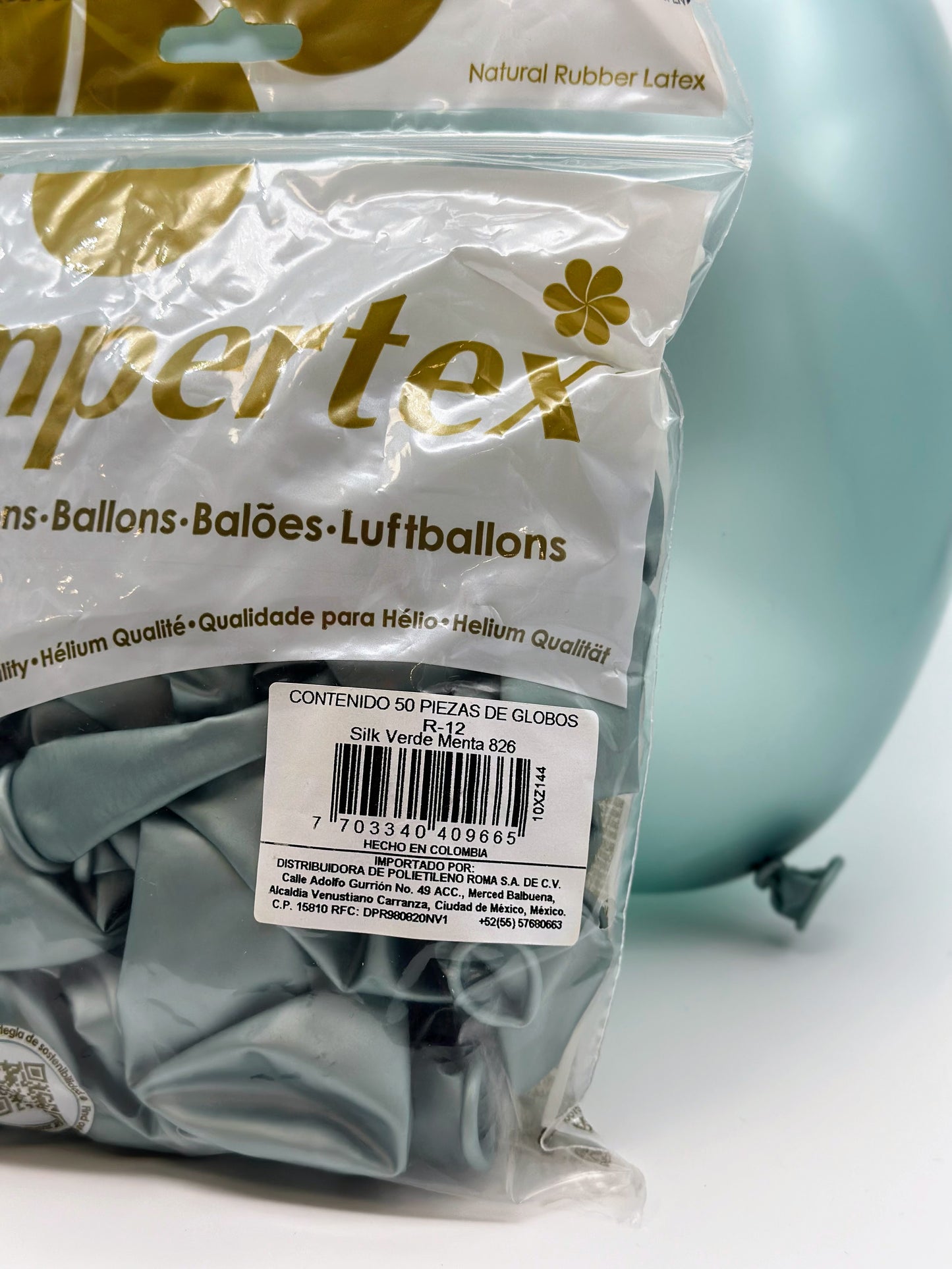 Silk Verde Menta 12" (Bolsa 50pzs) Sempertex