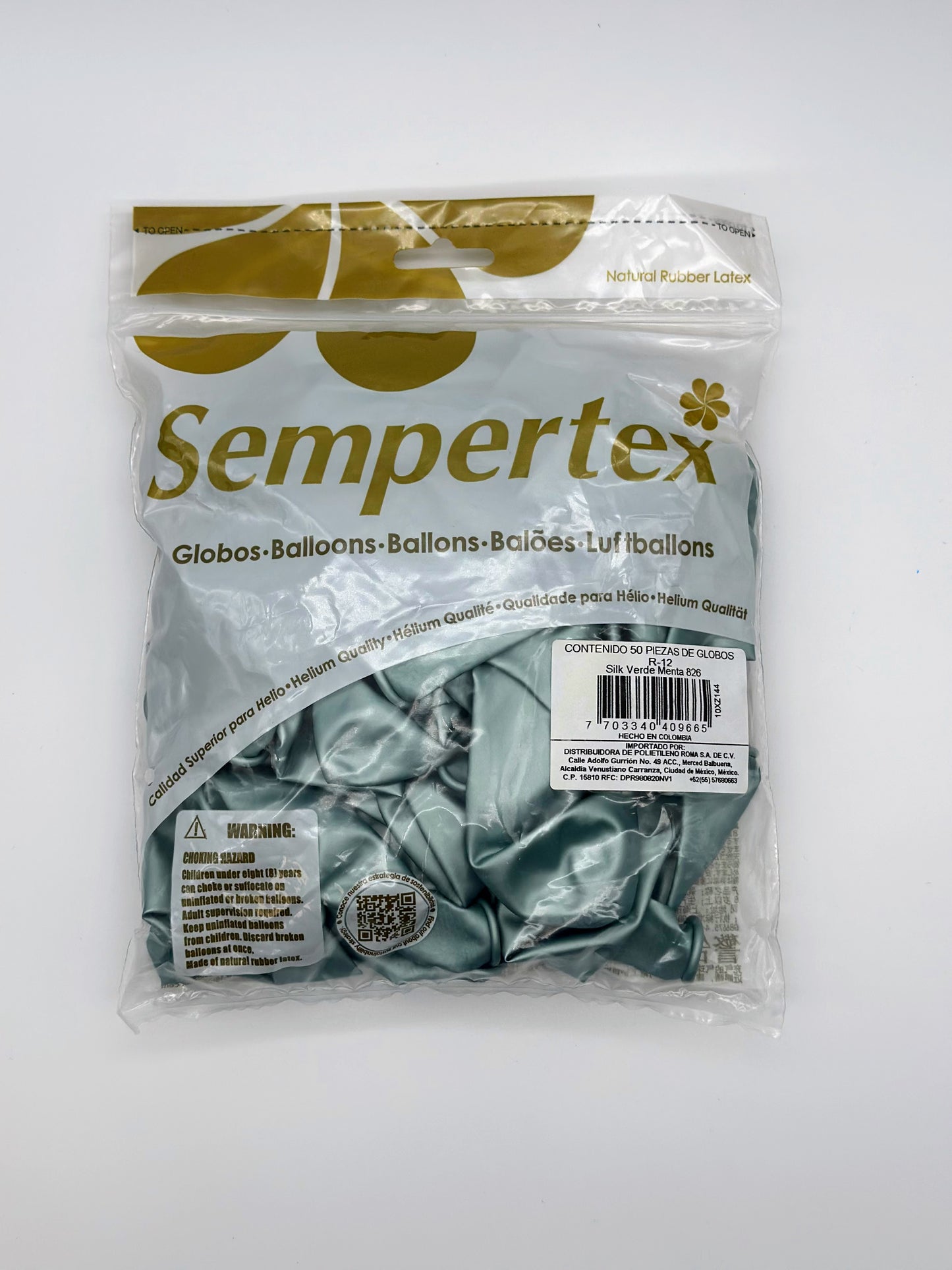 Silk Verde Menta 12" (Bolsa 50pzs) Sempertex