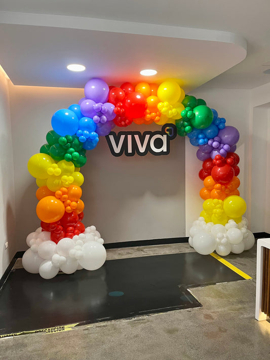 Arco de Globos Rainbow + Logo