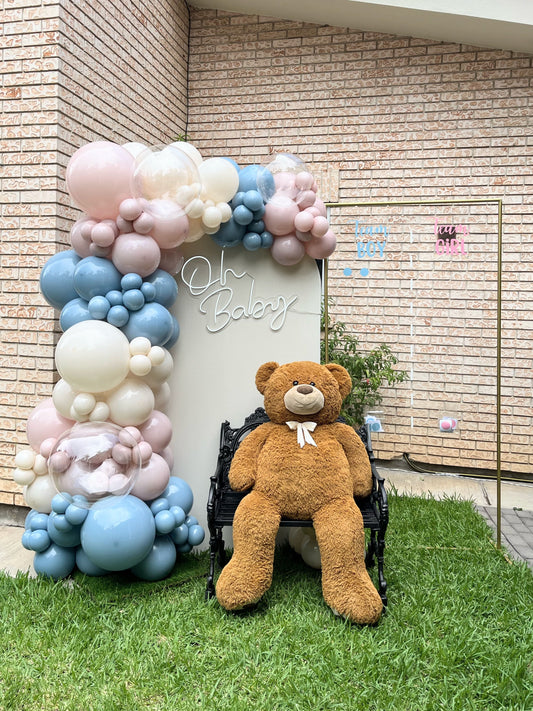 Mampara con Osito + Acrílico para Puntos Gender Reveal