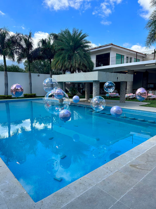 Globos Bautizo en Alberca (Mariposas)