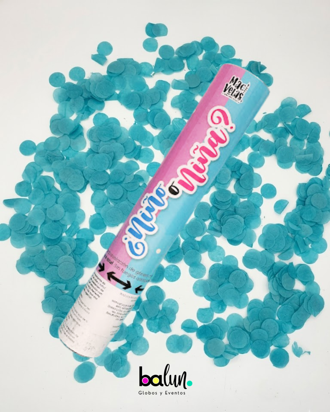 Gender Reveal Popper de Confetti Azul